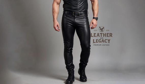 Real Leather Men's Handmade Pants-High Quality Leather Pants