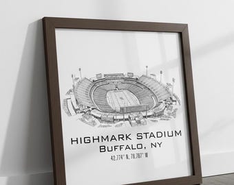 Buffalo Bills Print, Highmark Stadium Poster, NFL Stadium Poster, Sports Poster, Mid Century Modern, Coordinates Print, Digital Print
