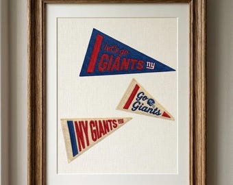 New York Giants Football, NY Giants Wall Art, Football Pennant, Football Decor, Football Game Day, Digital Download