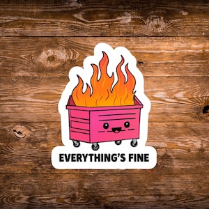 Dumpster Fire Vinyl Sticker, Funny office gift for coworker, Dumpster Fire Sticker, vinyl waterproof sticker, office gag gift for boss