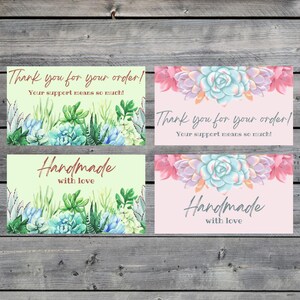 Dankeskarte für kleine Unternehmen | Handgefertigt mit Liebe Einsätzen | Sofortdownload | Druckfertig | Paketbeilagen Small Business