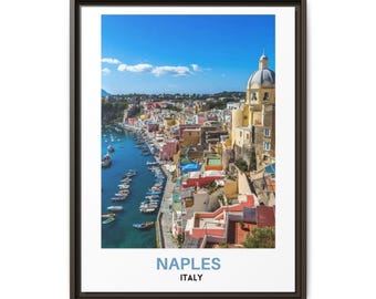 Neapel Italien Fotodruck: Küsten Stadtansicht Wandkunst