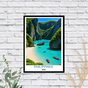 Tropical Philippines Rolled Poster, Wall Art Gift Idea, Beach Home Decor, Gift for Travelers, Philippines Decor, Asian Landscape Print