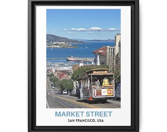 Real Photo, Market Street Print, Market Street Wall Art, Market Street Poster, Market Street Photo, Market Street Poster Print,  USA