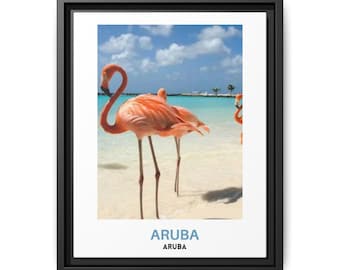 Aruba Flamingo Print: Karibischer Strand Foto, Tropische Wandkunst