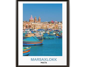 Marsaxlokk Malta Druck: Mediterran Hafen Wand Kunst