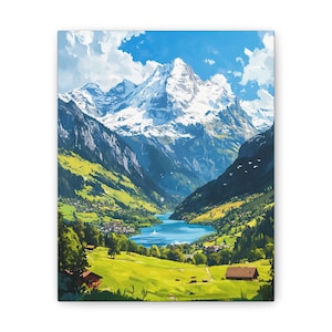 Interlaken Switzerland Poster, Birthday present,  Wedding anniversary gift,  Best Gift for Her, Pesonalized Wall Art Gift for Him