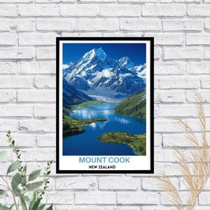 Mount Cook Poster: New Zealand Scenic Landscape Wall Art
