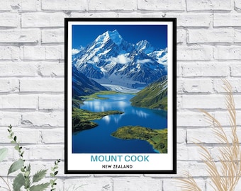Mount Cook Poster: Neuseeland Malerische Landschaft
