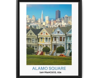Real Photo, Alamo Square Print, Alamo Square Wall Art, Alamo Square Poster, Alamo Square Photo, Alamo Square Poster Print, Alamo Square, USA