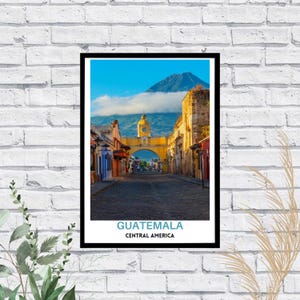 Arte mural de Guatemala, impresión fotográfica real, póster panorámico de Guatemala, fotografía de Guatemala, decoración de viajes, impresión de póster de Guatemala, decoración cultural de pared