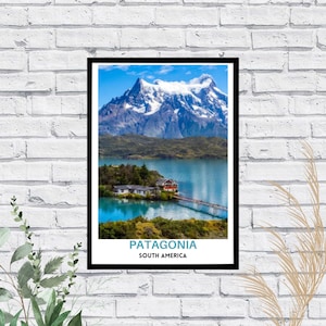 Patagonia Landscape Photo Print: Rustic Adventure Travel Decor