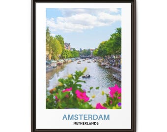 Amsterdam Canal Architecture Print, Dutch City Decor (Digital Download)