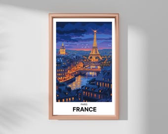 Eiffel Tower Art Print Set: Romantic Paris Wall Decor