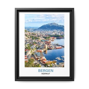 Bergen Norwegen Photo Print: Bunte Hafen Wandkunst