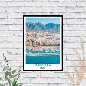 Reisposter Marbella, Spanje: kustmediterrane print