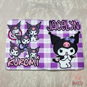 Sanrio-paspoortomslag, aangepaste paspoortomslag, Hello Kitty-paspoortomslag, paspoortreisomslag, Kuromi-paspoortomslag, reiscadeau
