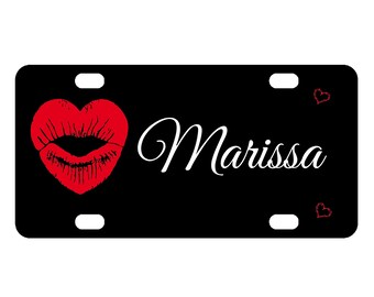 Heart Shaped Lips Mini License Plate-Bike Plate-Kid's Door Sign