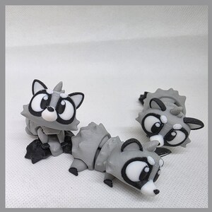 Niedliche Waschbär 3D Gedruckt Einzigartiges handgemachtes Geschenk flexi