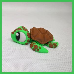 Cute 3D Printed Sea Turtle Unique Handmade Gift flexi