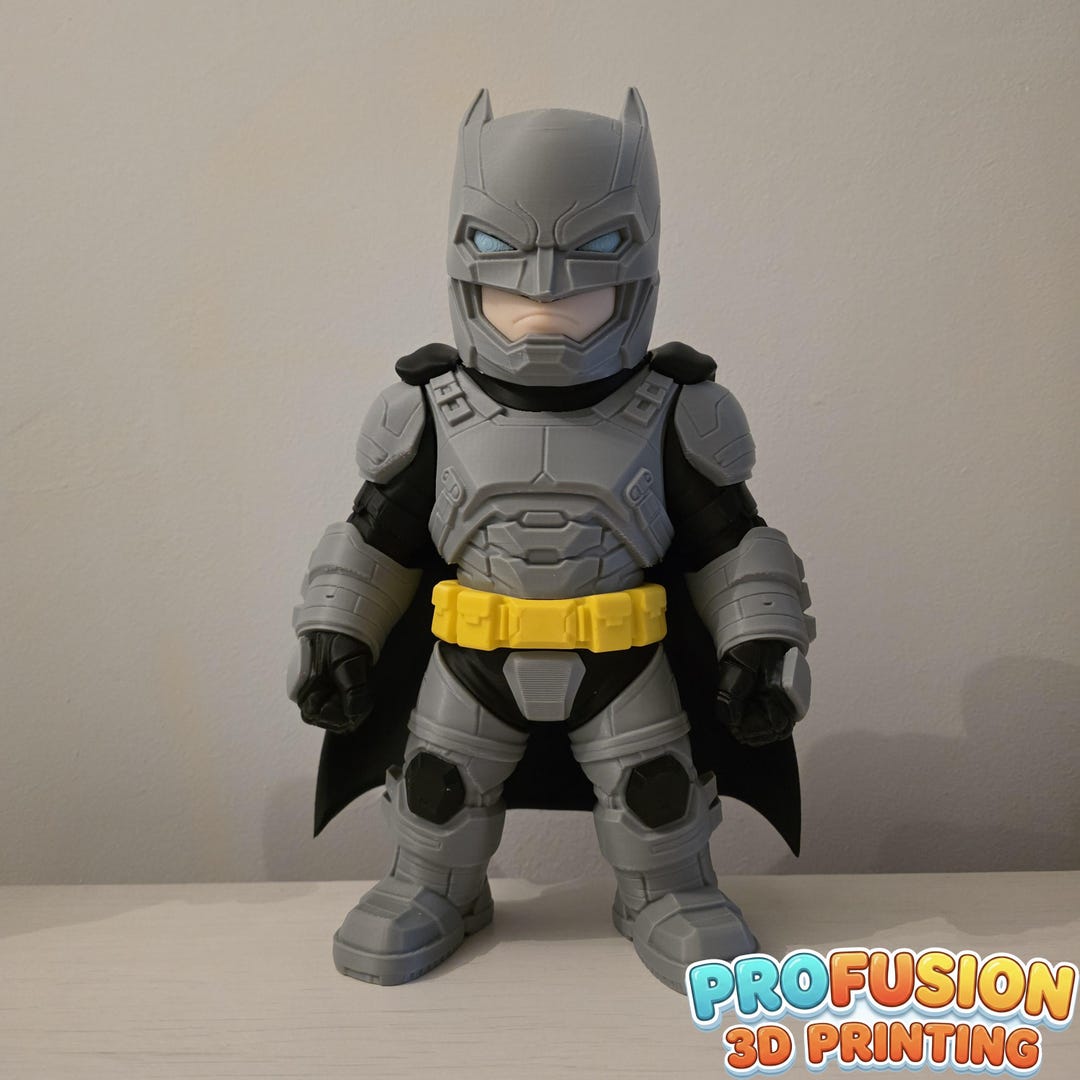 3D Printed Armored Batman Figure, Stylized Heavy Knight Statue, Desk ...