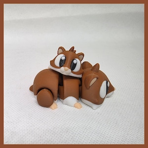 Joli hamster imprimé en 3D et bébé hamster flexi cadeau fait main unique