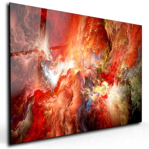 Colorful Abstract Art on Tempered Glass-Tempered Glass Wall Art-Extra Large Wall Art-Panoromic Wall Art-Glass Wall Art-Wall Hanging-mom Gift