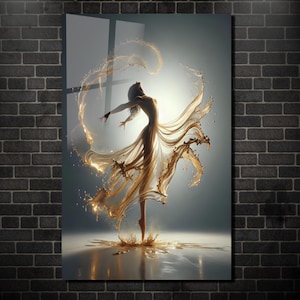 Tempered Glass Wall Art-Abstract Dancer Woman Art-Large Wall Art-Minimalist Wall Art-Unique Home Decor-Modern Wall Art-Housewarming Gift