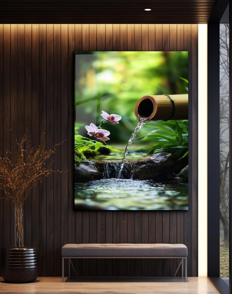 Zen Bamboo & Orchid Tempered Glass Wall Art: Spa Decor - Etsy