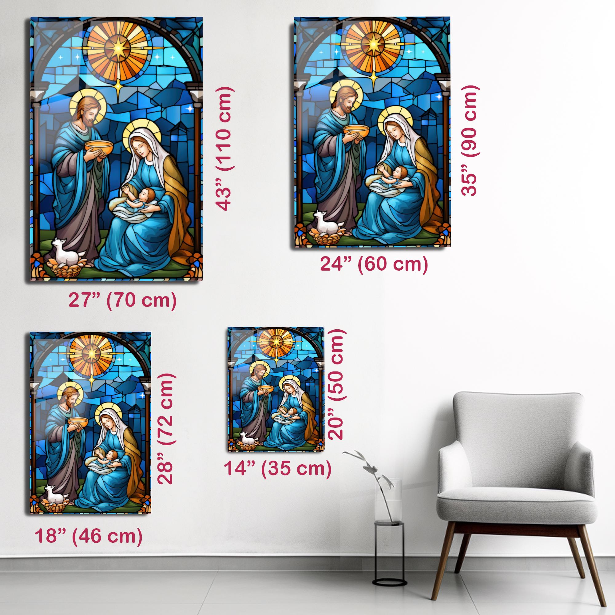 Holy Family Tempered Glass Wall Art: Religious Nativity Scene - Etsy