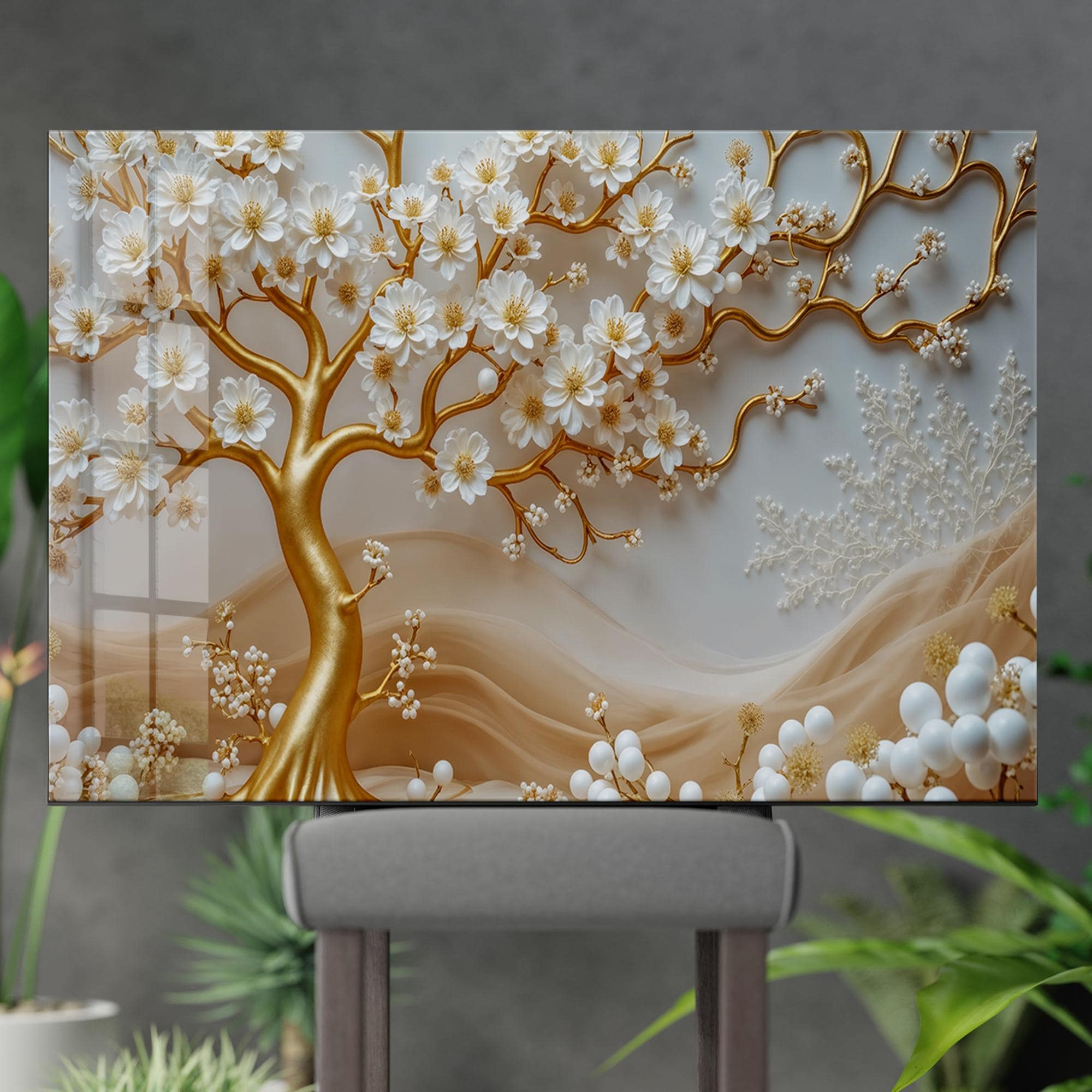 Debbie Halliday Gold Blossom Buds 額装アート il_fullxfull.7245690219_sct2.jpg