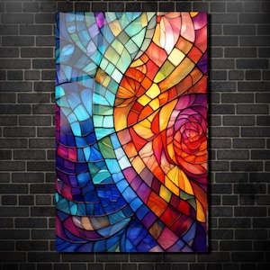 Tempered Glass Wall Art-Stained Glass Window-Large Wall Art-Glass Wall Art-Colorful Wall Art-Modern Wall Art-Unique Home Decor-Wall Hangings
