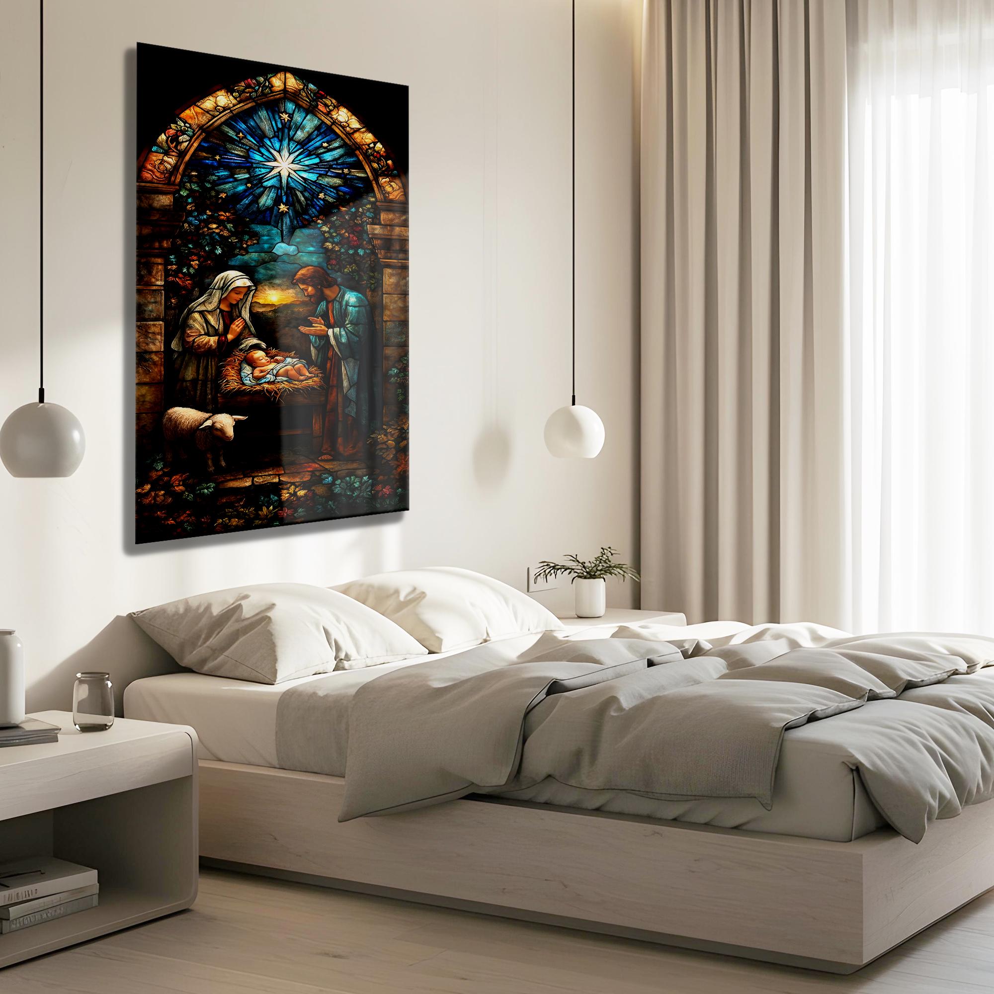 Tempered Glass Holy Family Wall Art: Christmas Nativity Scene - Etsy
