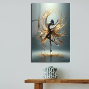 Tempered Glass Wall Art-Abstract Dancer Woman Art-Large Wall Art-Minimalist Wall Art-Unique Home Decor-Modern Wall Art-Housewarming Gift