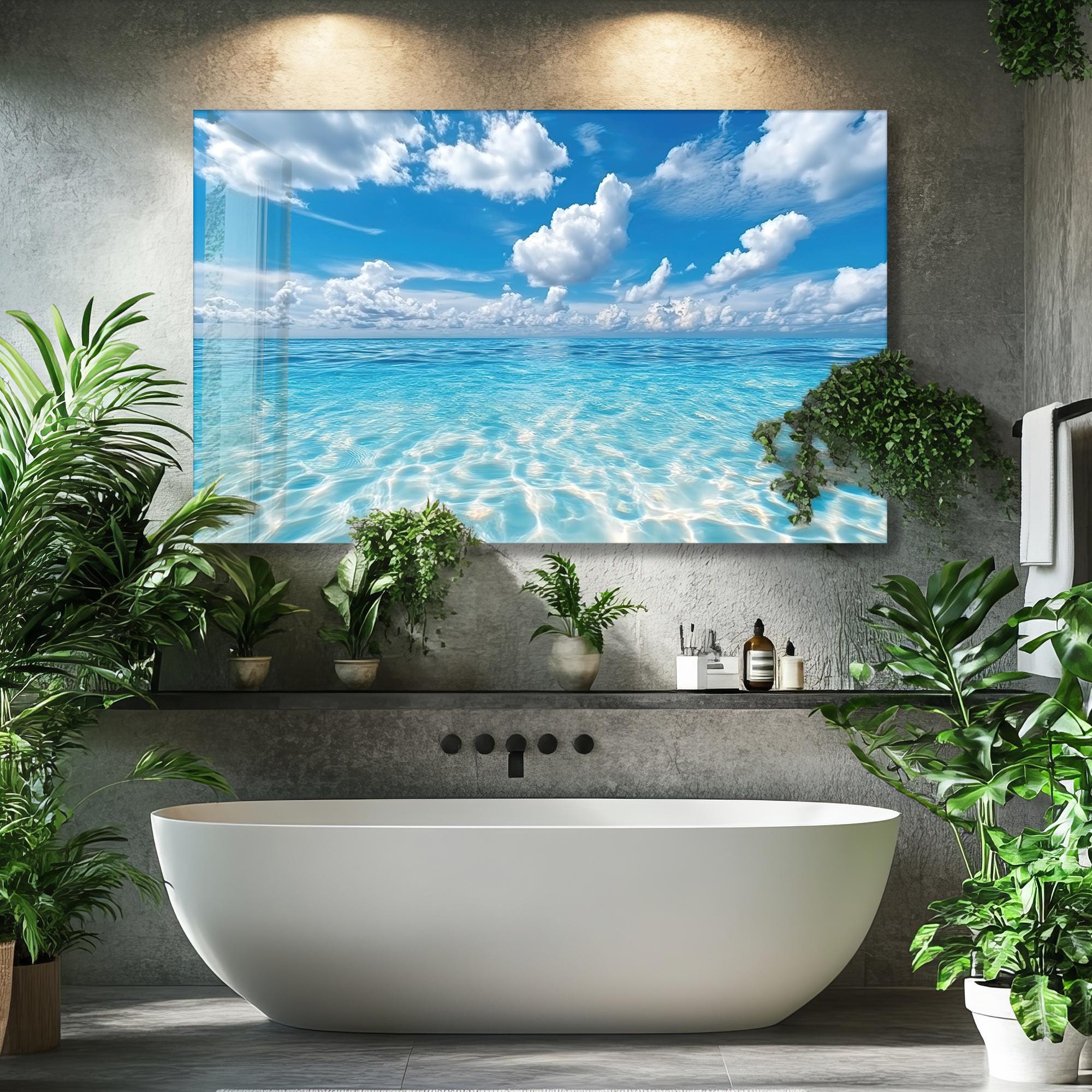 Ocean Waves Tempered Glass Wall Art: Coastal Seascape Decor - Etsy