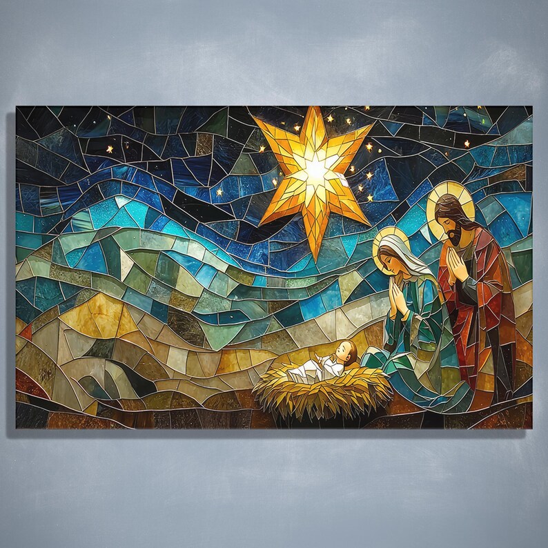 Tempered Glass Holy Family Wall Art: Christmas Nativity Scene - Etsy
