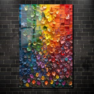 Colorful Mosaic Tempered Glass  Wall Art-Abstract Wall Art-Glass Wall Art-Colorful Wall Art-Modern Wall Art-Unique Home Decor-Wall Hanging