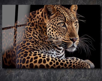 Majestic Tiger Tempered Glass Wall Art: African Wildlife Decor