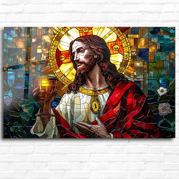 イエス・キリストのステンドグラスの壁アート：キリスト教の強化ガラス