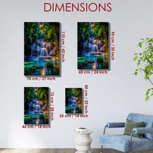 Tempered Glass Waterfall Wall Art: Modern Panoramic Landscape image 18