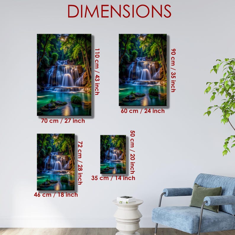 Tempered Glass Waterfall Wall Art: Modern Panoramic Landscape image 18