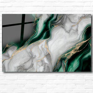 Green Marble Art-Abstract Wall Art-Tempered Glass Wall Art-Large Wall Art-Unique Home Decor-Glass Wall Art-Housewarming Gift-Office Decor