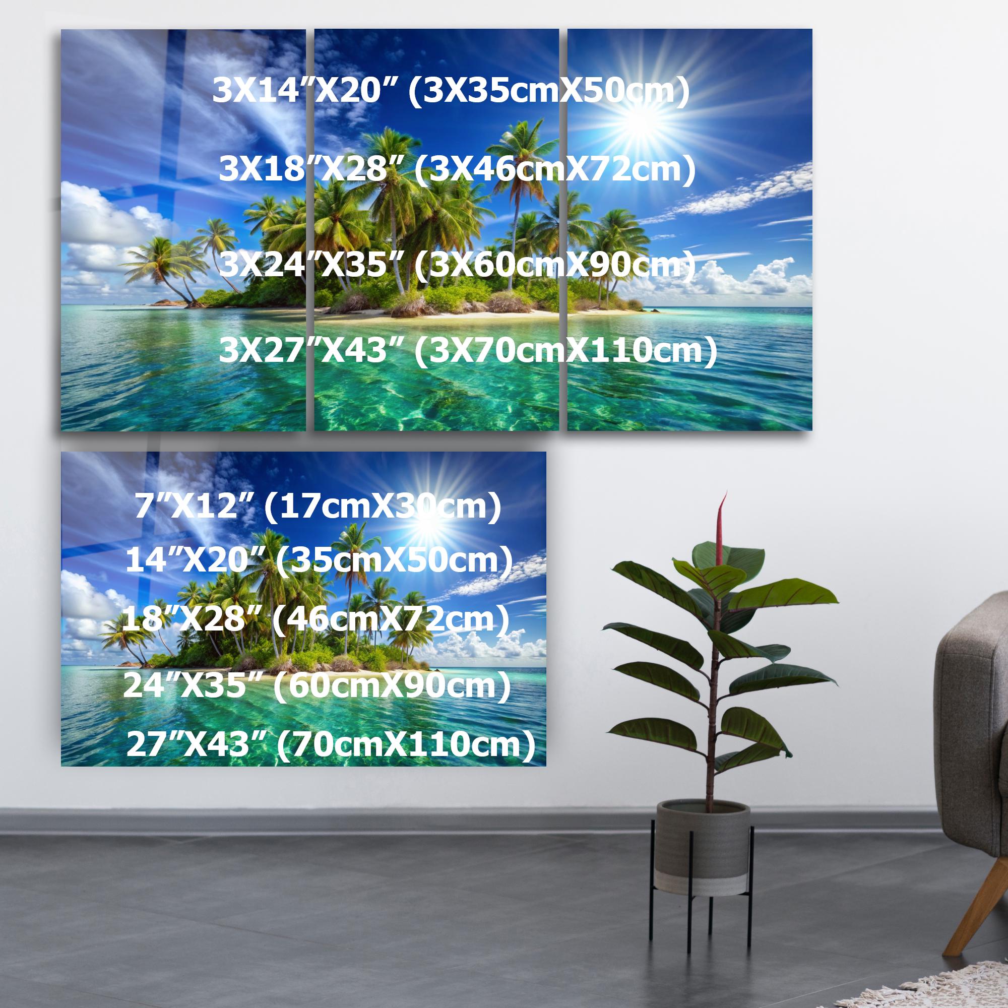 Tropical Beach Tempered Glass Wall Art: Coastal Palm Tree Print - Etsy