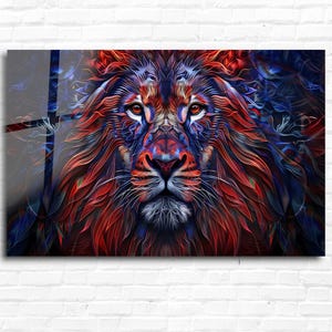 Lion Abstract Painting Wall Art-Tempered Glass Wall Art-Large Wall Art-Glass Wall Art-Wildlife Wall Art-Nature Wall Art-Housewarming Gift