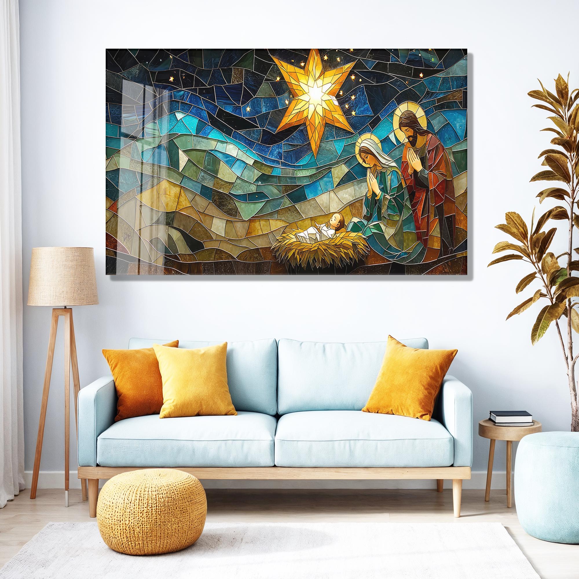 Tempered Glass Holy Family Wall Art: Christmas Nativity Scene - Etsy