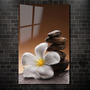 Zen stenen abstracte kunst aan de muur op gehard glas-grote muur kunst-glas kunst aan de muur-zen muur kunst-uniek Home decor-wandkleden-unieke geschenken