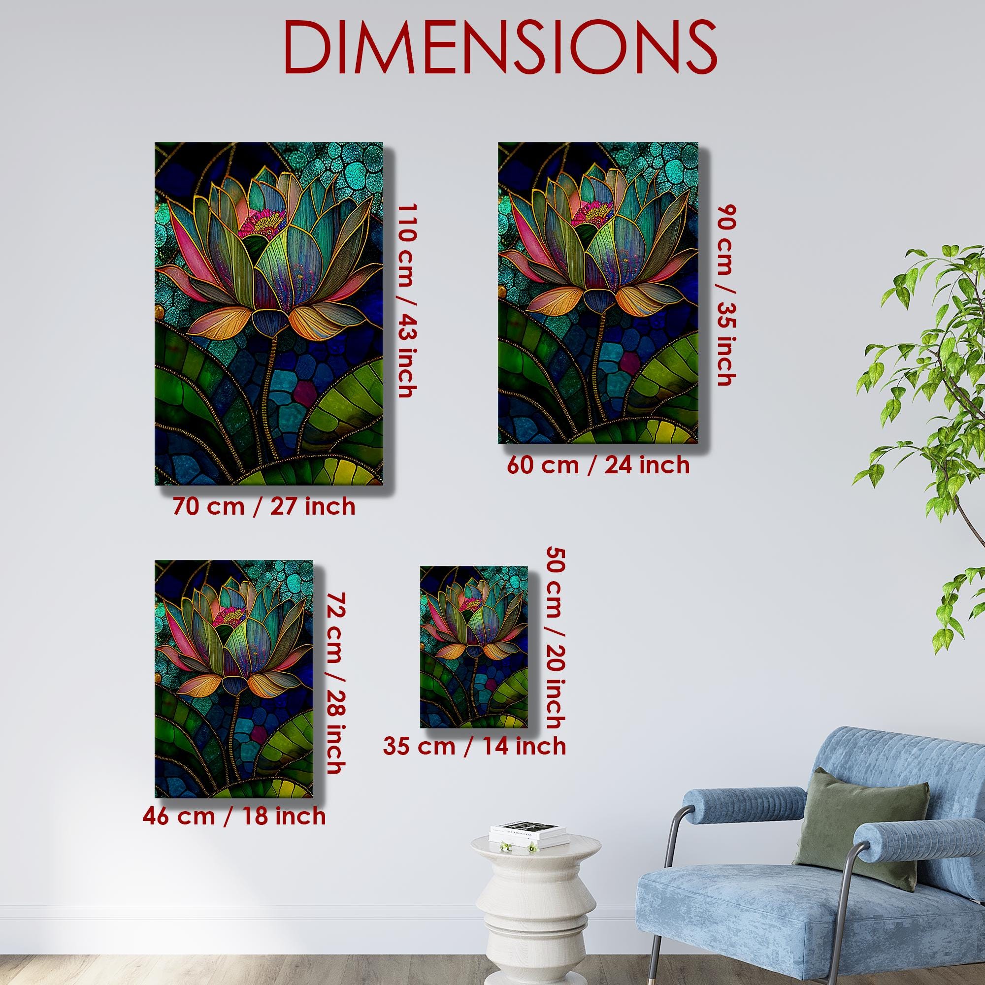 ステンドグラス風蓮の花の壁アート：強化ガラス製瞑想用装飾 - Etsy 日本
