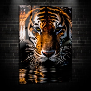Tiger Glass Wall Art,Animal Wall Art ,Wild Wall Art ,Tempered Glass Art ,Abstract Wall Decor ,Tiger Wall Art, Majestic Wall Art-Gift For Him