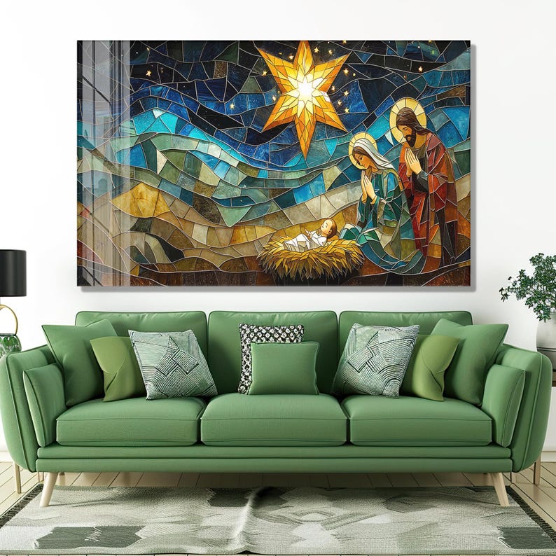 Tempered Glass Holy Family Wall Art: Christmas Nativity Scene - Etsy