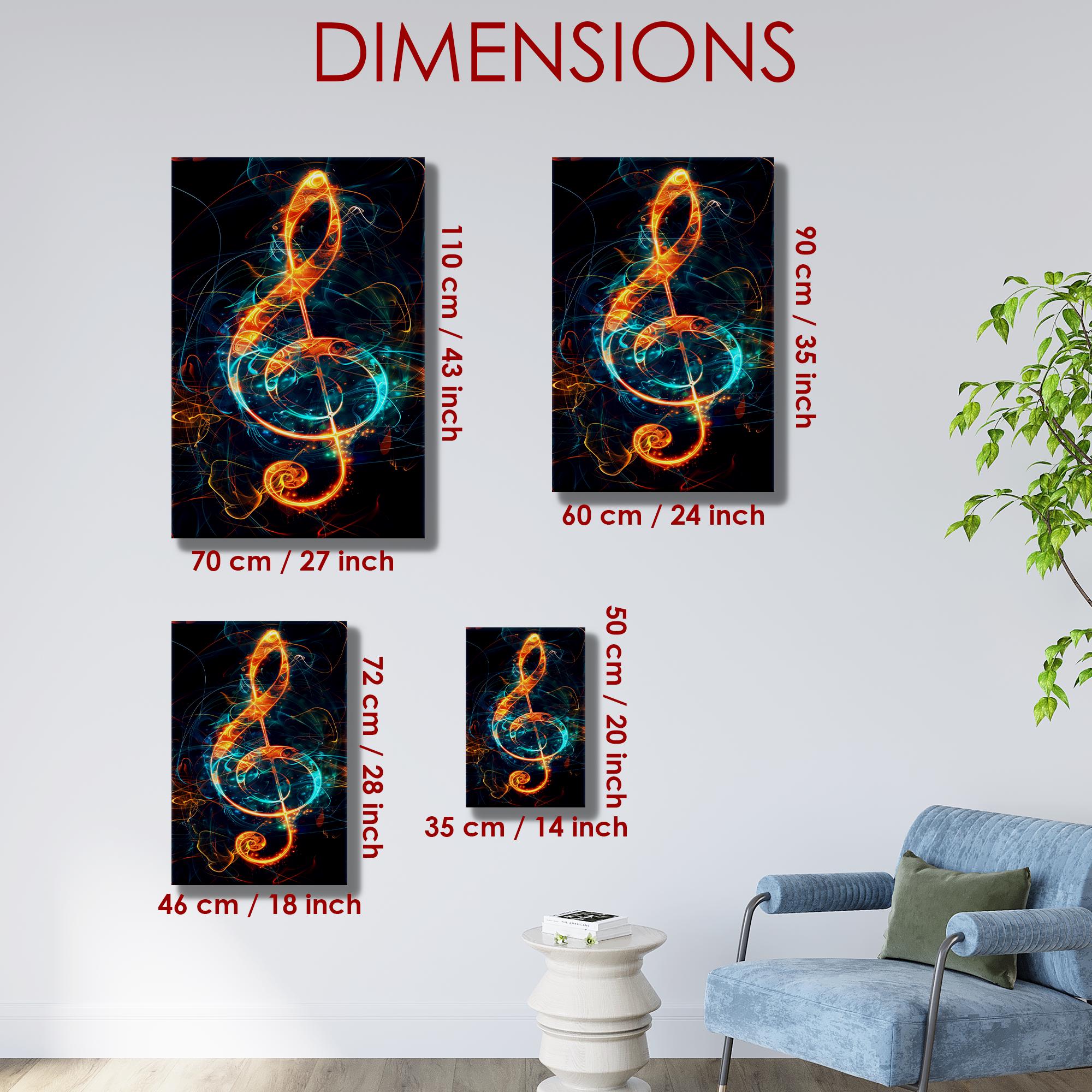 Neon Treble Clef Tempered Glass Wall Art: Futuristic Music Decor